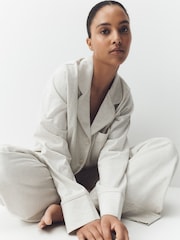 Grey Stripe Jersey Button Through Pyjamas - Image 4 of 9