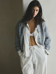 Grey Stripe Jersey Button Through Pyjamas - Image 6 of 9
