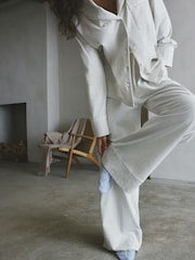 Grey Stripe Jersey Button Through Pyjamas - Image 7 of 9
