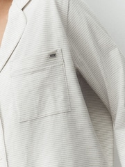 Grey Stripe Jersey Button Through Pyjamas - Image 9 of 9