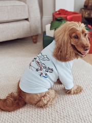 Light Blue Map Print Matching Family Christmas Sweatshirt and Flannel Pyjamas - Image 6 of 6