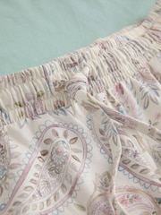 Sage Green Paisley Floral Cotton Short Sleeve V-Neck Pyjamas - Image 4 of 4