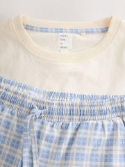 Blue Coffee Mugs/ Gingham Print Short Sleeve Pyjamas - Image 10 of 15