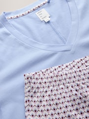 Blue Geometric Short Sleeve Pyjamas - Image 2 of 3