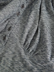 White Stuff Blue Megan Button Jersey Dress - Image 6 of 6