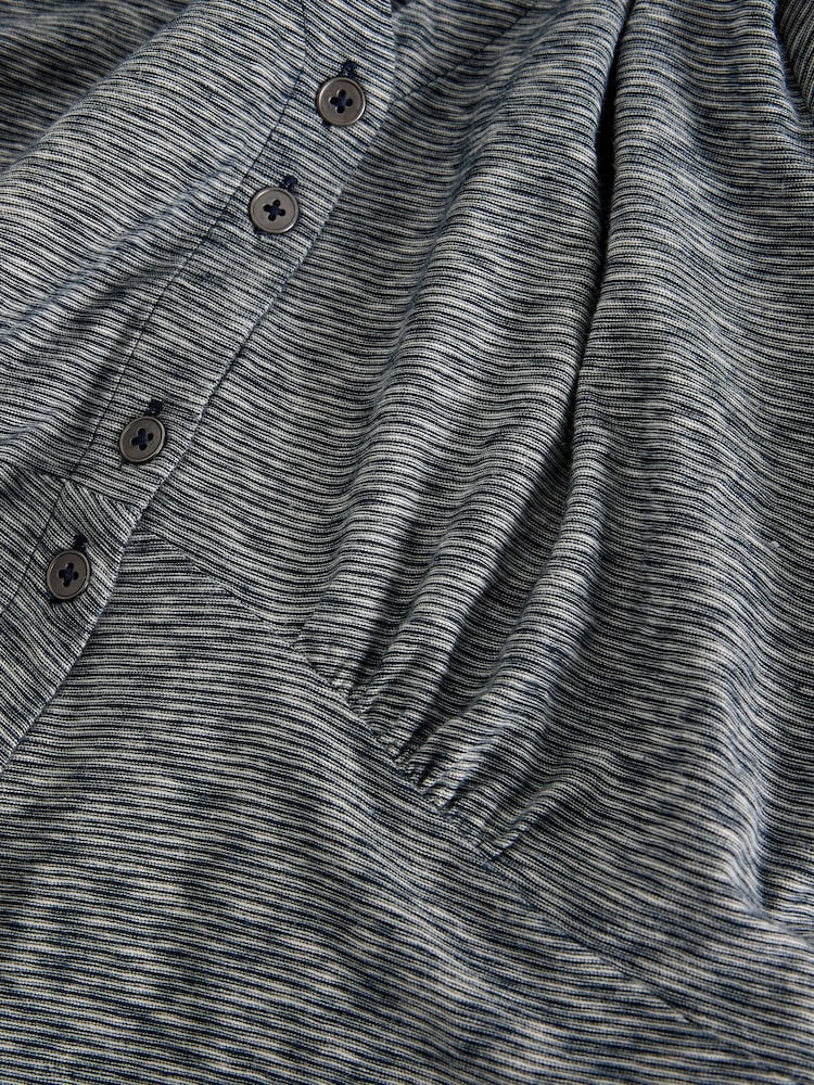 White Stuff Blue Megan Button Jersey Dress - Image 6 of 6