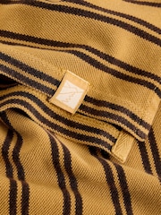 White Stuff Yellow Short Sleeve Utility Stripe Polo Shirt - Image 6 of 6