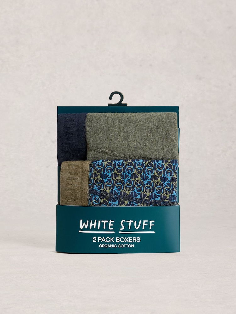 White Stuff Blue Hove Stripe & Plain Boxers 2 Pack - Image 4 of 4 White Stuff Blue Hove Stripe & Plain Boxers 2 Pack - Image 4 of 4