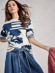 White Stuff White Fabia Floral Jumper - Image 3 of 6