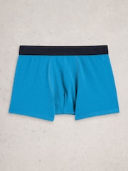 White Stuff Green Hove Stripe & Plain Boxers 2 Pack - Image 3 of 4