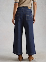 White Stuff Blue Tia Wide Leg Crop Jeans - Image 2 of 6