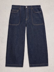 White Stuff Blue Tia Wide Leg Crop Jeans - Image 5 of 6