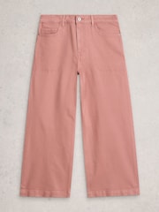 White Stuff Pink Tia Wide Leg Crop Jeans - Image 1 of 2