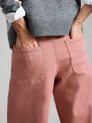 White Stuff Pink Tia Wide Leg Crop Jeans - Image 4 of 6