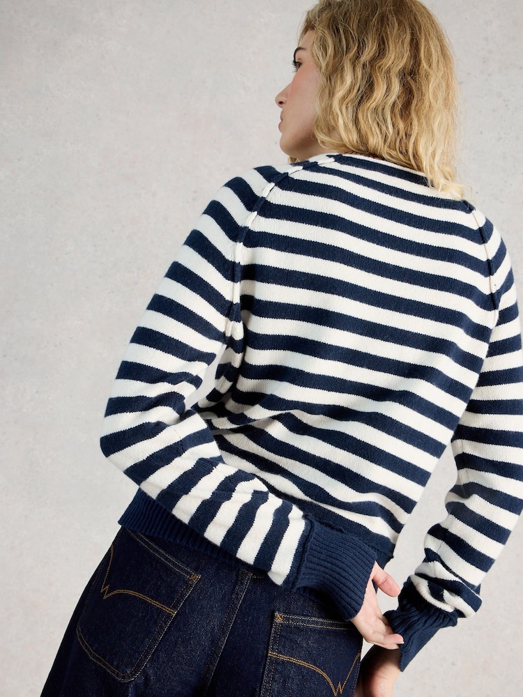 White Stuff Blue Britney Stripe Jumper - Image 2 of 6