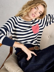 White Stuff Blue Britney Stripe Jumper - Image 3 of 6