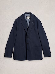 White Stuff Blue Chorley Cotton Blazer - Image 5 of 6
