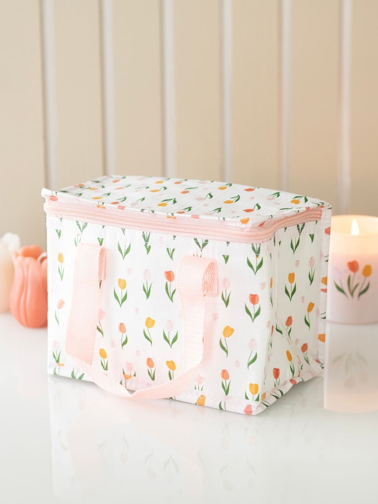 Something Different White Tulip Print Lunch Bag - Image 1 of 4