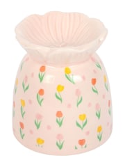 Something Different White Tulip Print Oil Burner and Wax Warmer - Image 2 of 4