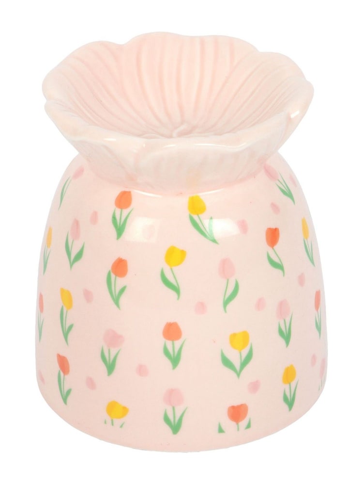 Something Different White Tulip Print Oil Burner and Wax Warmer - Image 2 of 4