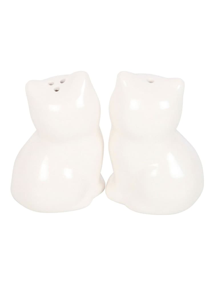 Something Different White Cat Shaped Salt and Pepper Shakers - Image 2 of 4