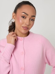 Threadbare Light Pink Valentines Button Up Knitted Cardigan - Image 3 of 4