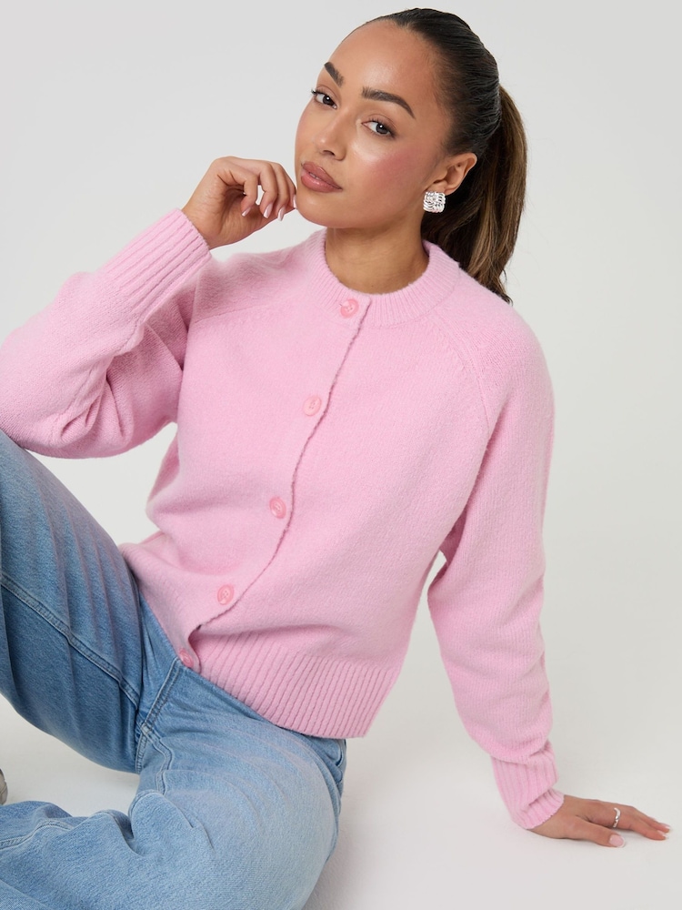 Threadbare Light Pink Valentines Button Up Knitted Cardigan - Image 4 of 4