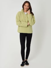 ירוק זית - Threadbare פליז בד טדי עם חצי רוכסן לחג האהבה - תמונה 3 מתוך 5