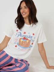 Threadbare Blue Graphic Print Short Sleeve Pyjamas Set - Image 1 of 5