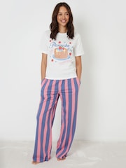 Threadbare Blue Graphic Print Short Sleeve Pyjamas Set - Image 2 of 5