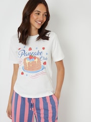 Threadbare Blue Graphic Print Short Sleeve Pyjamas Set - Image 4 of 5