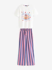 Threadbare Blue Graphic Print Short Sleeve Pyjamas Set - Image 6 of 8