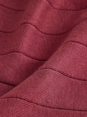 Burgundijas sarkans - Ribbed Button Down Long Sleeve Pyjamas - Attēls 3 no 3