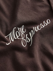 Chocolate Brown Espresso Graphic Short Sleeve Pyjamas - Image 2 of 8