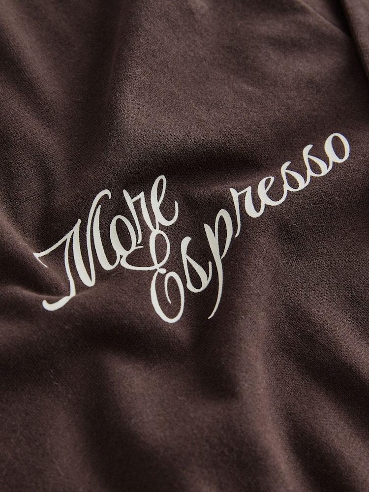 Chocolate Brown Espresso Graphic Short Sleeve Pyjamas - Image 2 of 8 Chocolate Brown Espresso Graphic Short Sleeve Pyjamas - Image 2 of 8