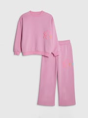 River Island Pink Sweatshirt & Wide Leg Joggers Set - Image 3 of 4