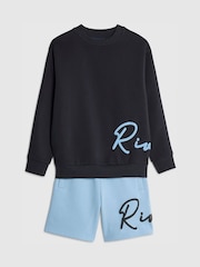 River Island Blue Sweashirt & Shorts Set - Image 3 of 5
