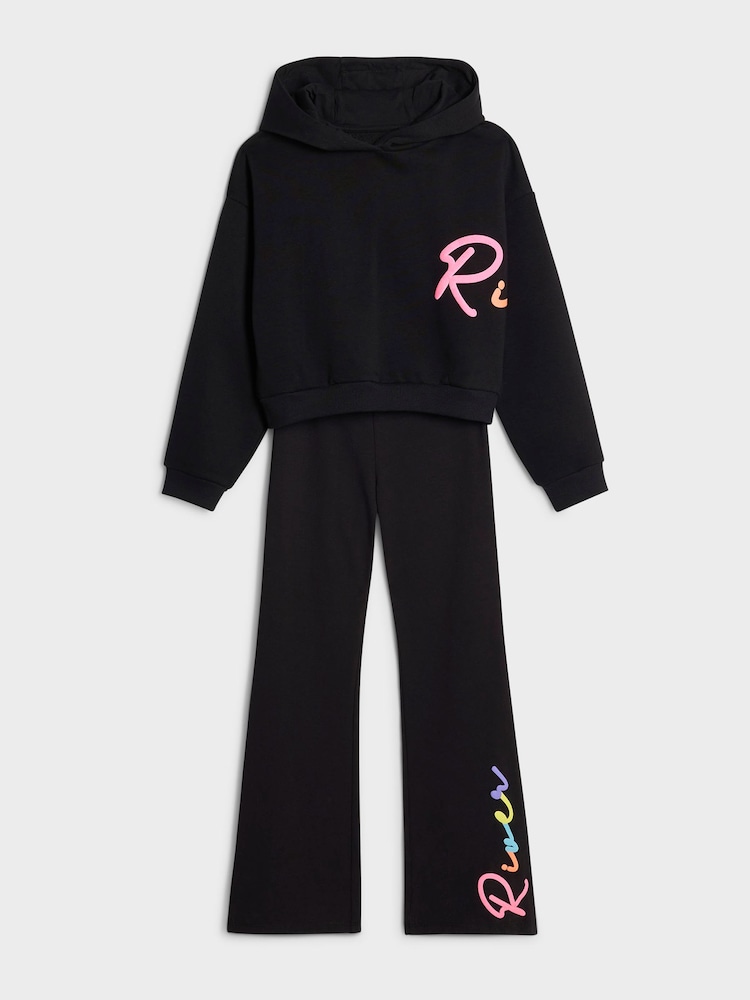 River Island Black Hoodie & Kickflare Set - Image 1 of 5
