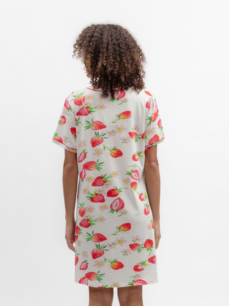 Cyberjammies Red Strawberry Printed Jersey Mini Shirt - Image 2 of 3