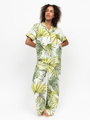 Cyberjammies Green Palm Leaf Print Short Sleve Pyjamas Set - Image 2 of 4