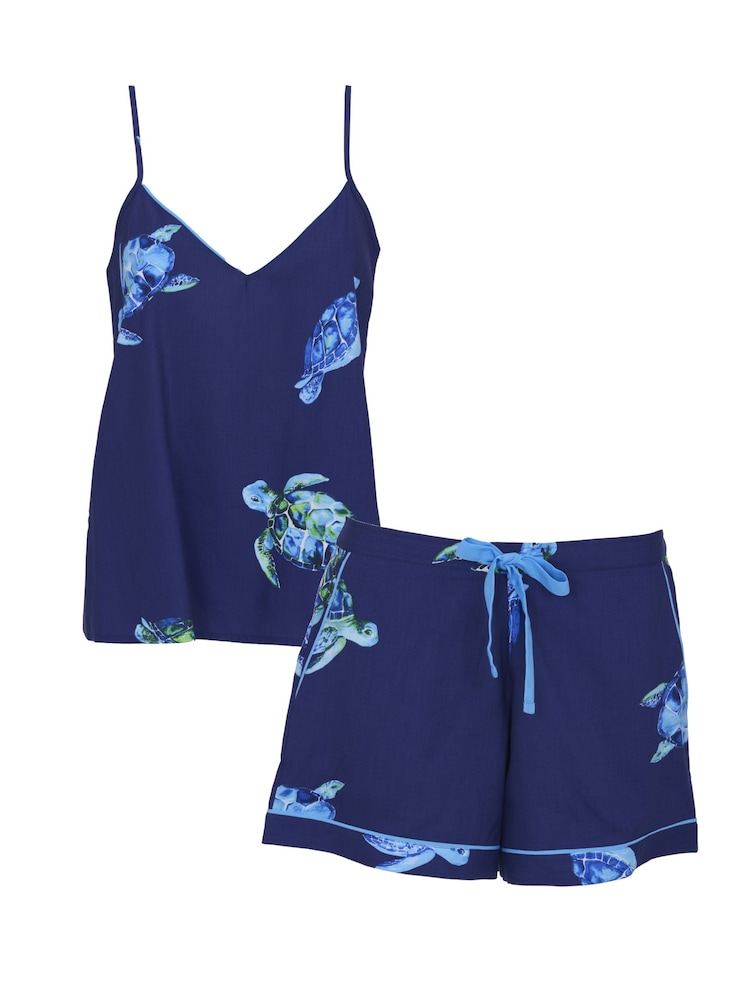 Cyberjammies Blue Big Turtle Print Cami And Shorts Set - Image 4 of 4