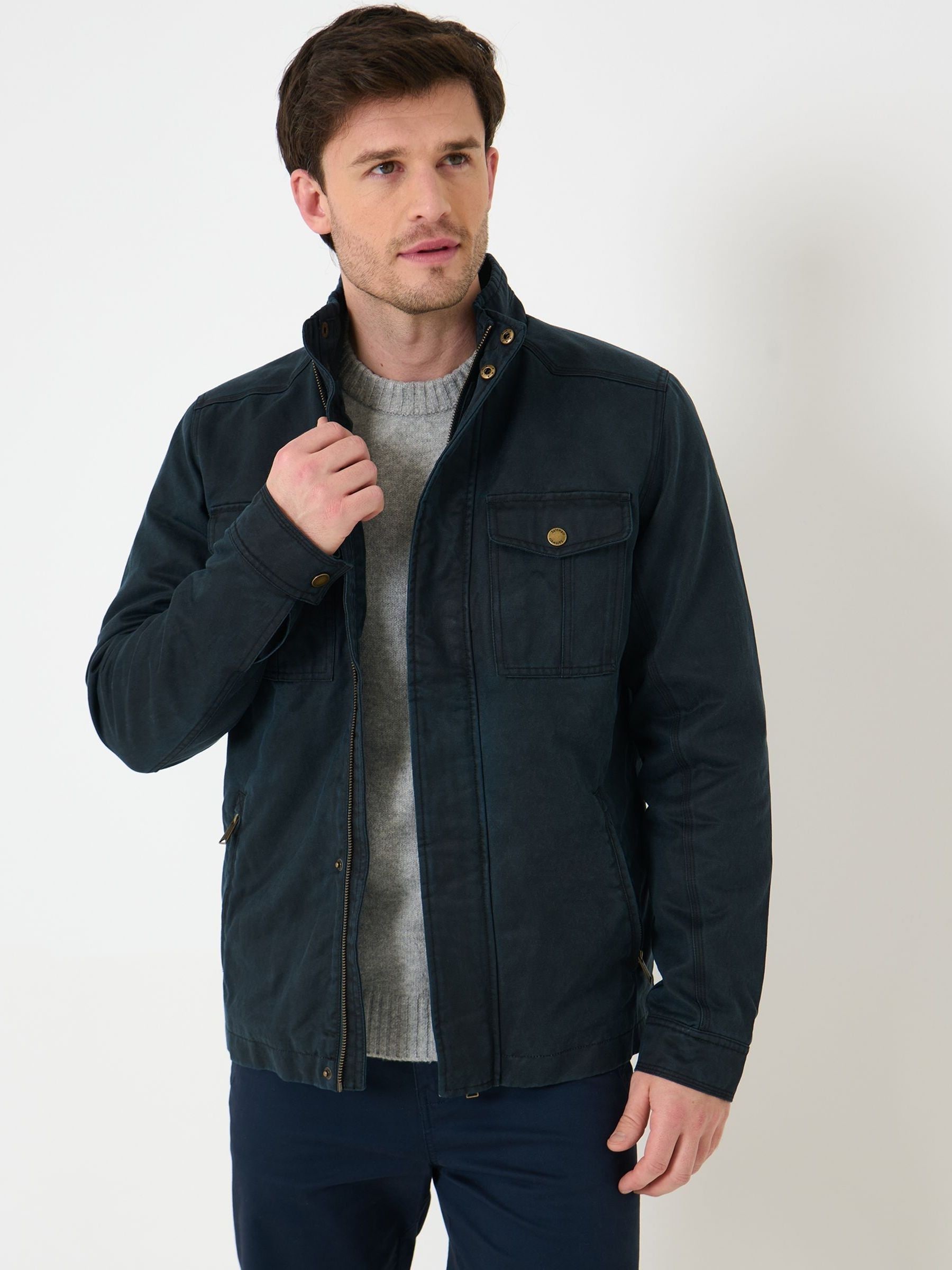 Buy Saltwell Blue Cotton Harrington Jacket from Next USA