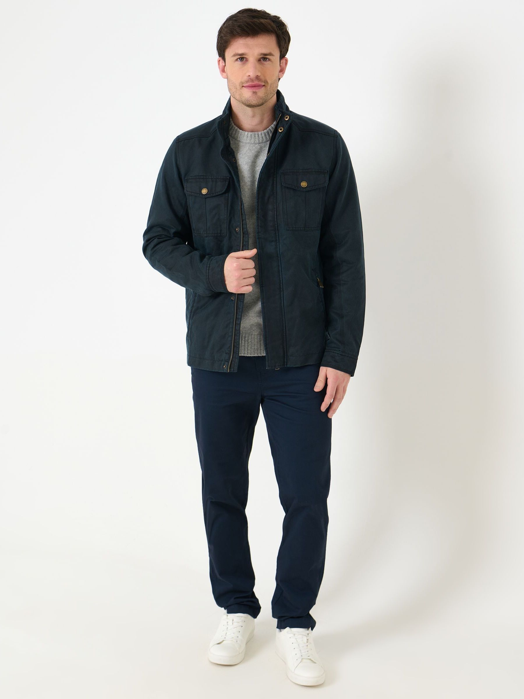 Buy Saltwell Blue Cotton Harrington Jacket from Next USA