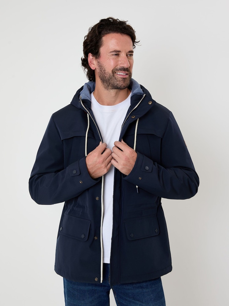 Saltwell Blue Drawcord Waist Hooded Jacket - Image 1 of 7