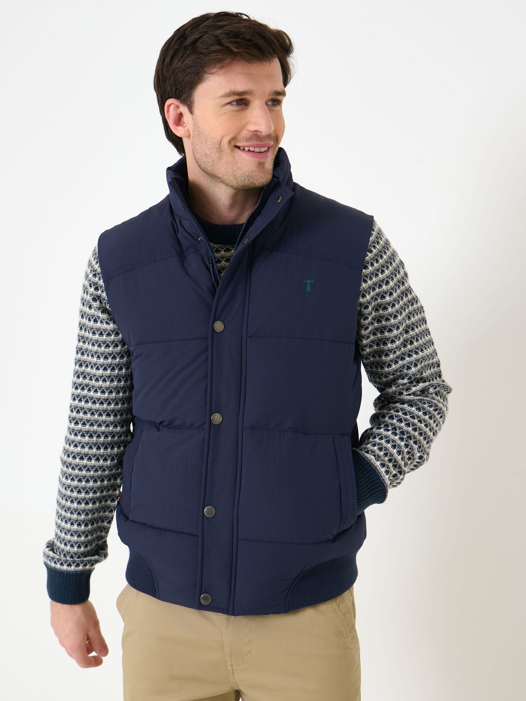 Buy Saltwell Blue Stitch Detail Quilted Gilet from Next USA