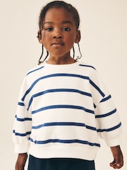 Navy/White Stripe Crew Neck Sweatshirt (3mths-7yrs) - Image 1 of 7