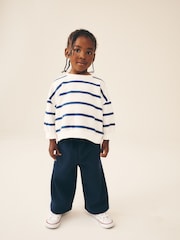 Navy/White Stripe Crew Neck Sweatshirt (3mths-7yrs) - Image 2 of 7