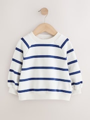 Navy/White Stripe Crew Neck Sweatshirt (3mths-7yrs) - Image 4 of 7