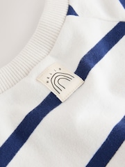 Navy/White Stripe Crew Neck Sweatshirt (3mths-7yrs) - Image 6 of 7