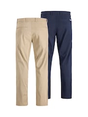 JACK & JONES Grey Relaxed Fit 2 Pack Chino Trousers - Image 2 of 7
